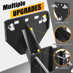 JEACENT spare tire mount installed on a utility trailer for stability.