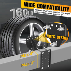 JEACENT spare tire mount features laser-welded, reinforced frame for durability.