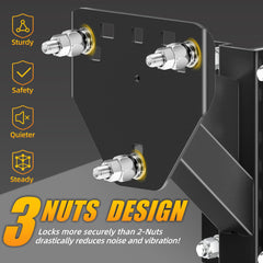 JEACENT spare tire mount with powder-coated finish resists rust.