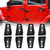 JeCar door hinge cover with glossy finish protects Jeep Wrangler hinges from scratches.