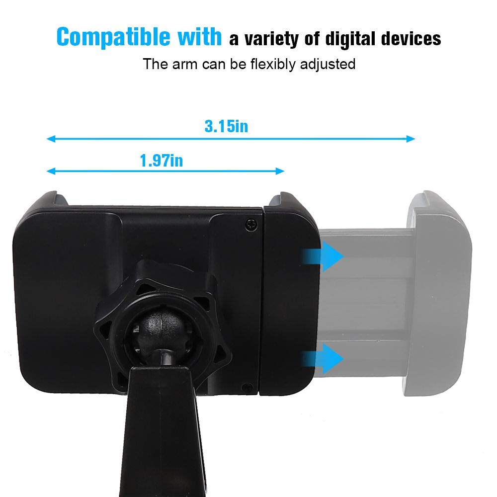 JeCar dash phone holder adjustable opening fits most phones securely.