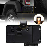 JeCar JK rear bracket with light under left tail light for rugged styling and plate protection