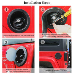 JeCar fuel door withstands gasoline exposure for long-lasting on-road and off-road confidence.