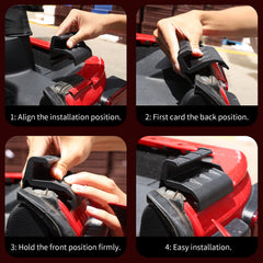 JeCar tailgate-bar retainer installed for secure soft top performance.