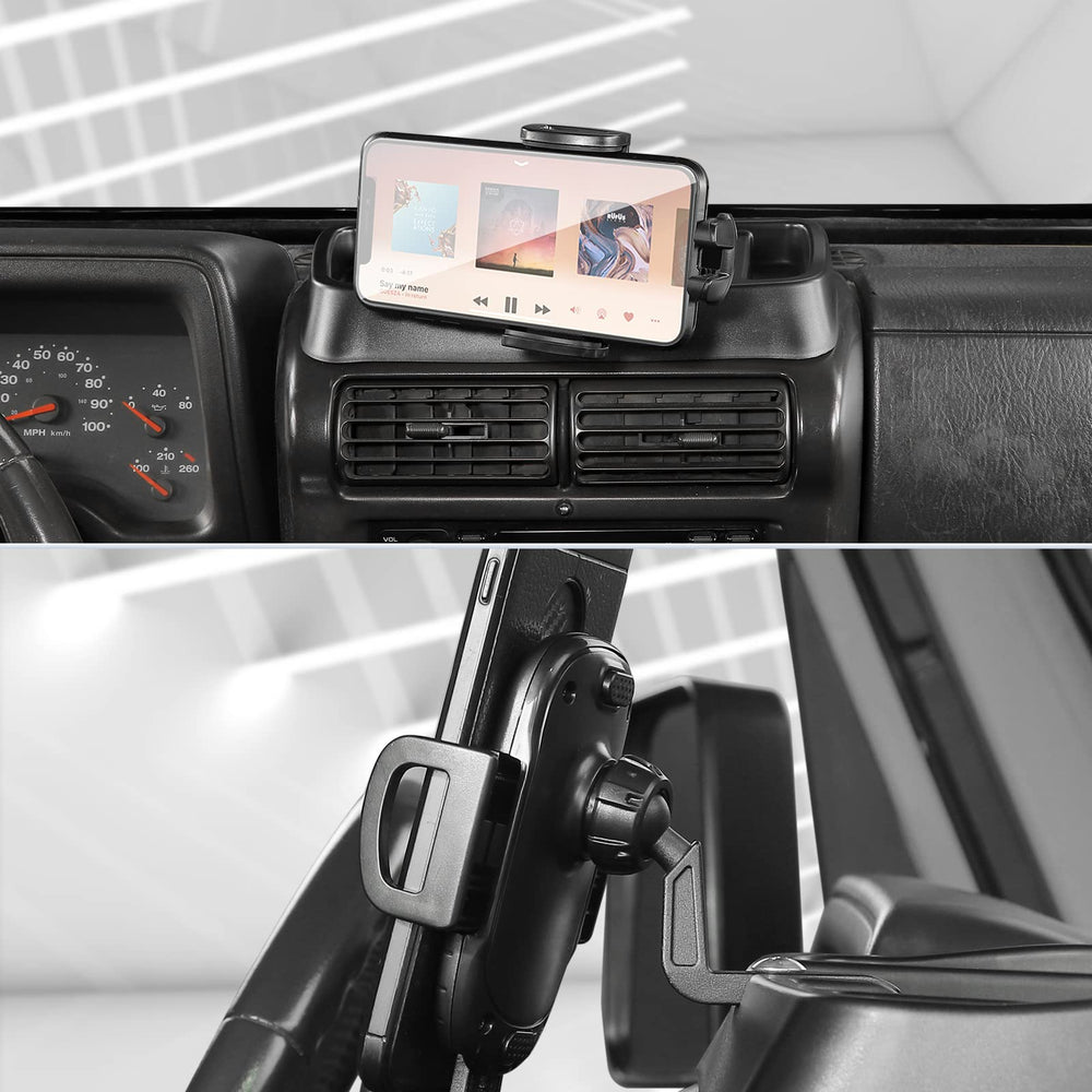 JeCar TJ dash installation using existing screw holes for quick setup.