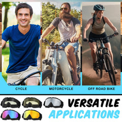 Jecery goggles feature elastic straps for a secure adjustable fit