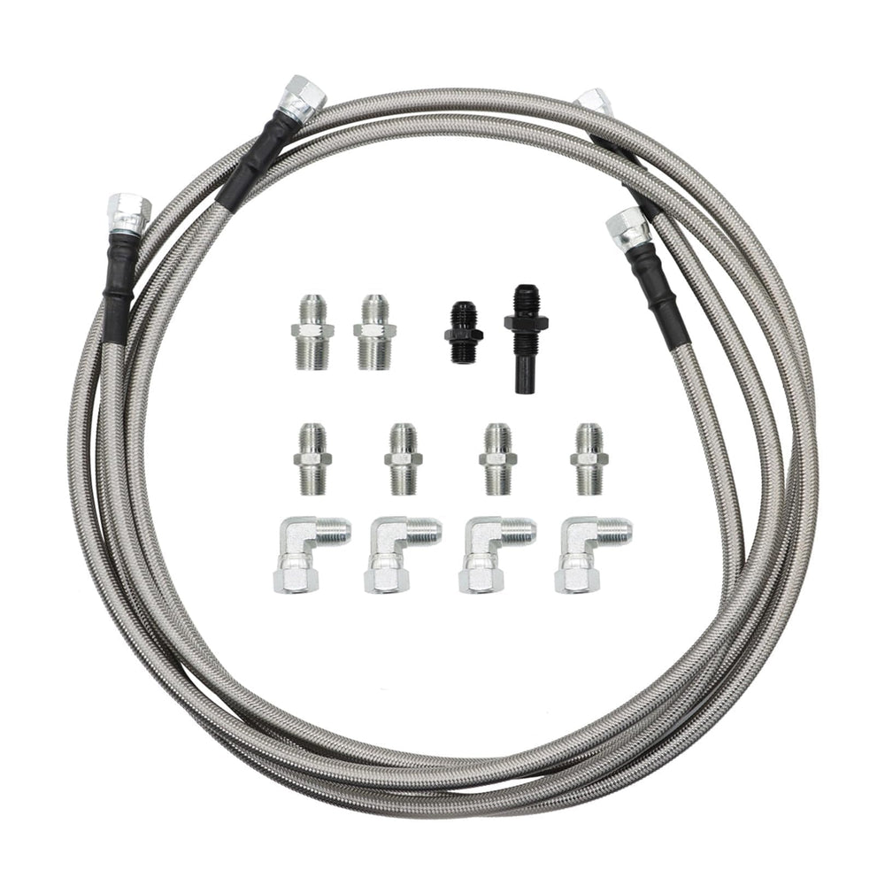 Jecoupoon 70-inch braided transmission hose coil with 6AN fittings