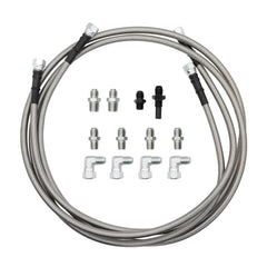 Jecoupoon 70-inch braided transmission hose coil with 6AN fittings