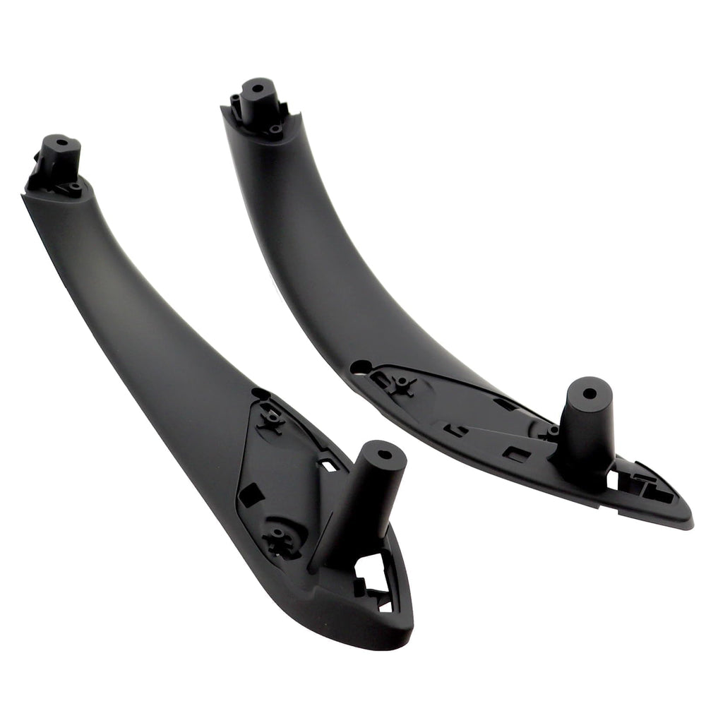 Jecoupoon black front-left door handle closeup with matte finish for premium interior touch.