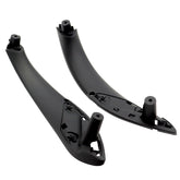 Jecoupoon black front-left door handle closeup with matte finish for premium interior touch.