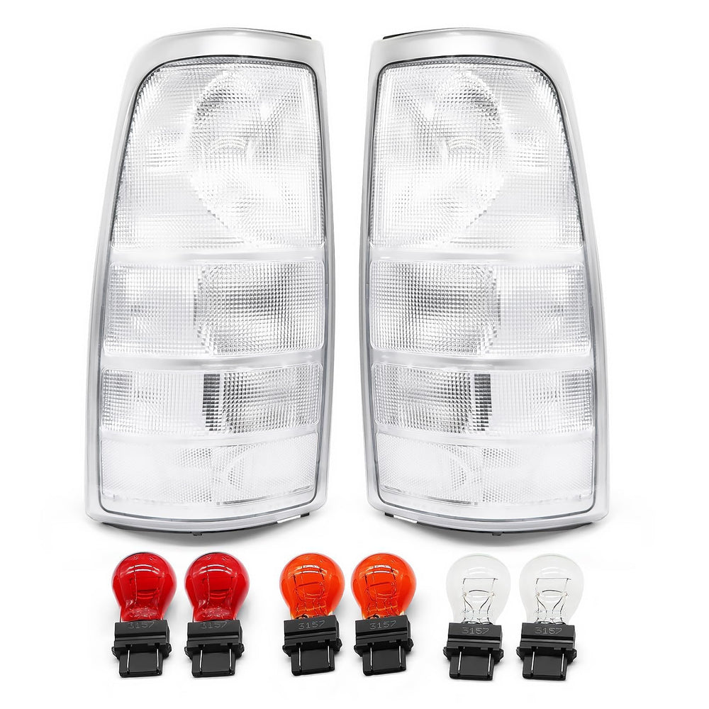 Jecoupoon clear tail-light assembly for Silverado 1999-2002 enhances night visibility
