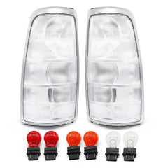 Jecoupoon clear tail-light assembly for Silverado 1999-2002 enhances night visibility