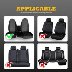 Jecoupoon Ranger front seat cover for 60/40 passenger side enhances interior look.