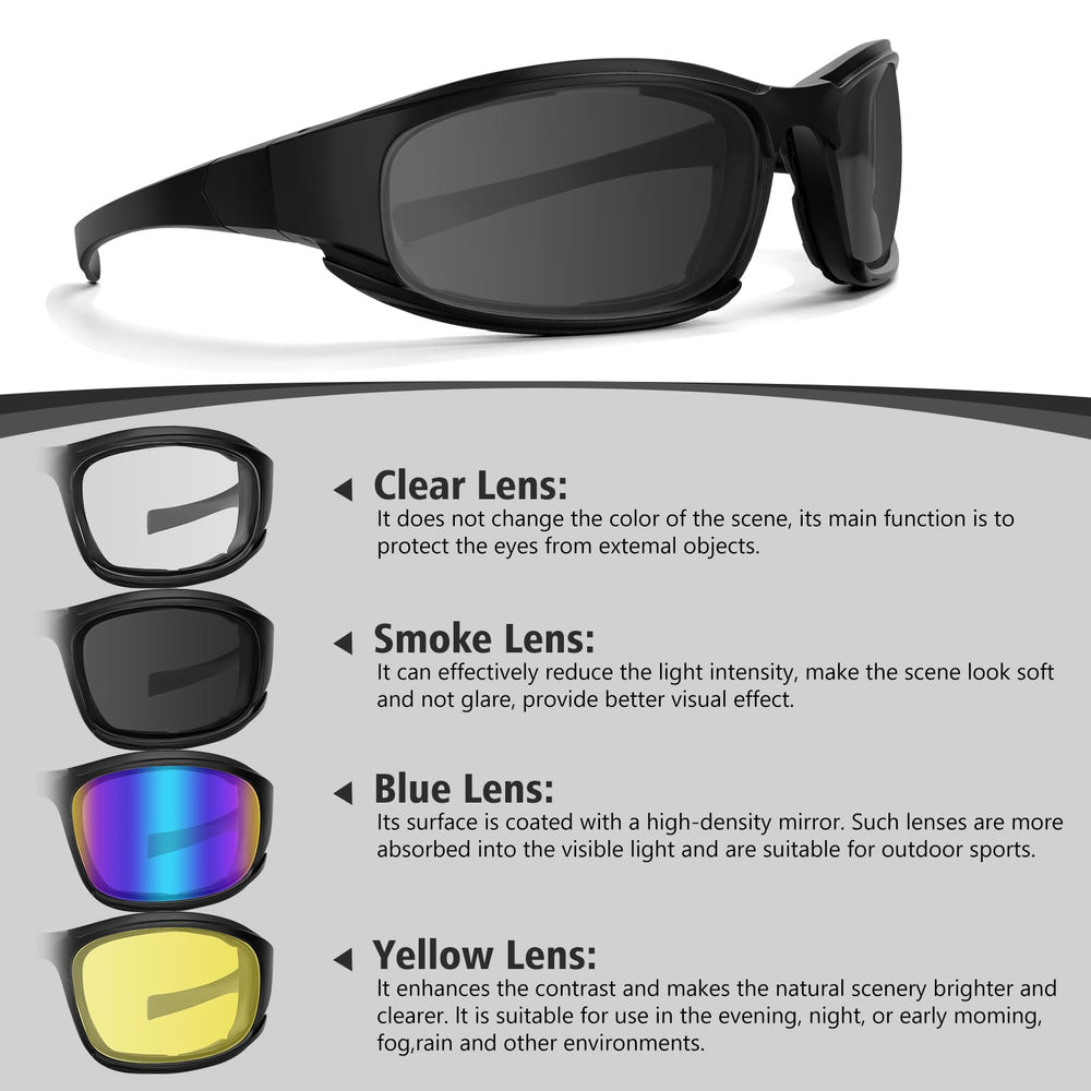 Jeemeele clear lens goggles prevent wind intrusion while maintaining visibility.