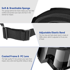 Jeemeele goggles side view with strap provide secure helmet compatibility.