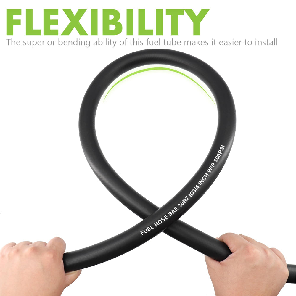 Jeemiter large diameter fuel hose ideal for high-flow systems.