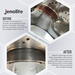 Oxide film removal with Jenolite for prepping metal surfaces after blasting.