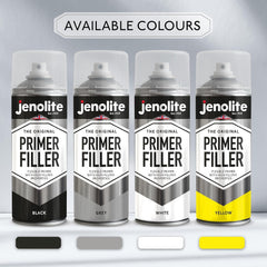 JENOLITE Primer Filler Aerosol Paint Grey ideal for automotive preparation.