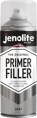 JENOLITE Primer Filler Aerosol Paint Grey can close-up with label.