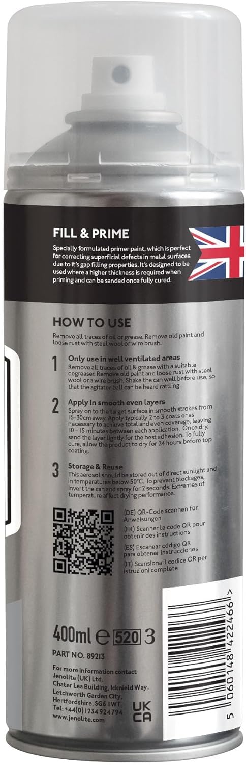 JENOLITE Primer Filler Aerosol Paint Grey supports model making projects.