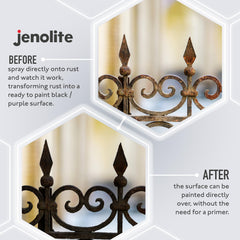 Jenolite cured surface ready to paint after rust conversion.