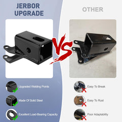 Jerbor heavy-duty 2-inch ATV hitch receiver for Foreman TRX450, easy bolt-on mounting.