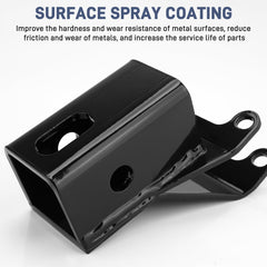 Jerbor heavy-duty 2-inch ATV hitch receiver on solid rear axle models, reliable attachment.