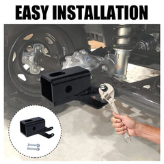 Jerbor heavy-duty 2-inch ATV hitch receiver for TRX400 Rancher, sturdy steel build.