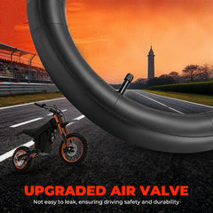 Ozone-resistant Jerbor tube helps extend front-tire life in varied climates.