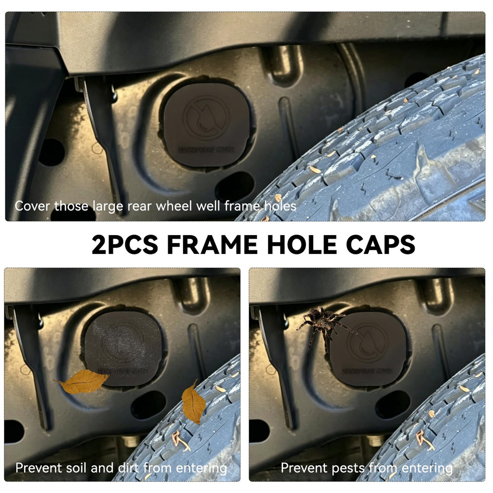 Jerbor two-piece plug set safeguards Ranger rear frame holes.