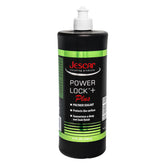 Jescar Power Lock Plus bottle closeup showing durable sealant for long-lasting protection.