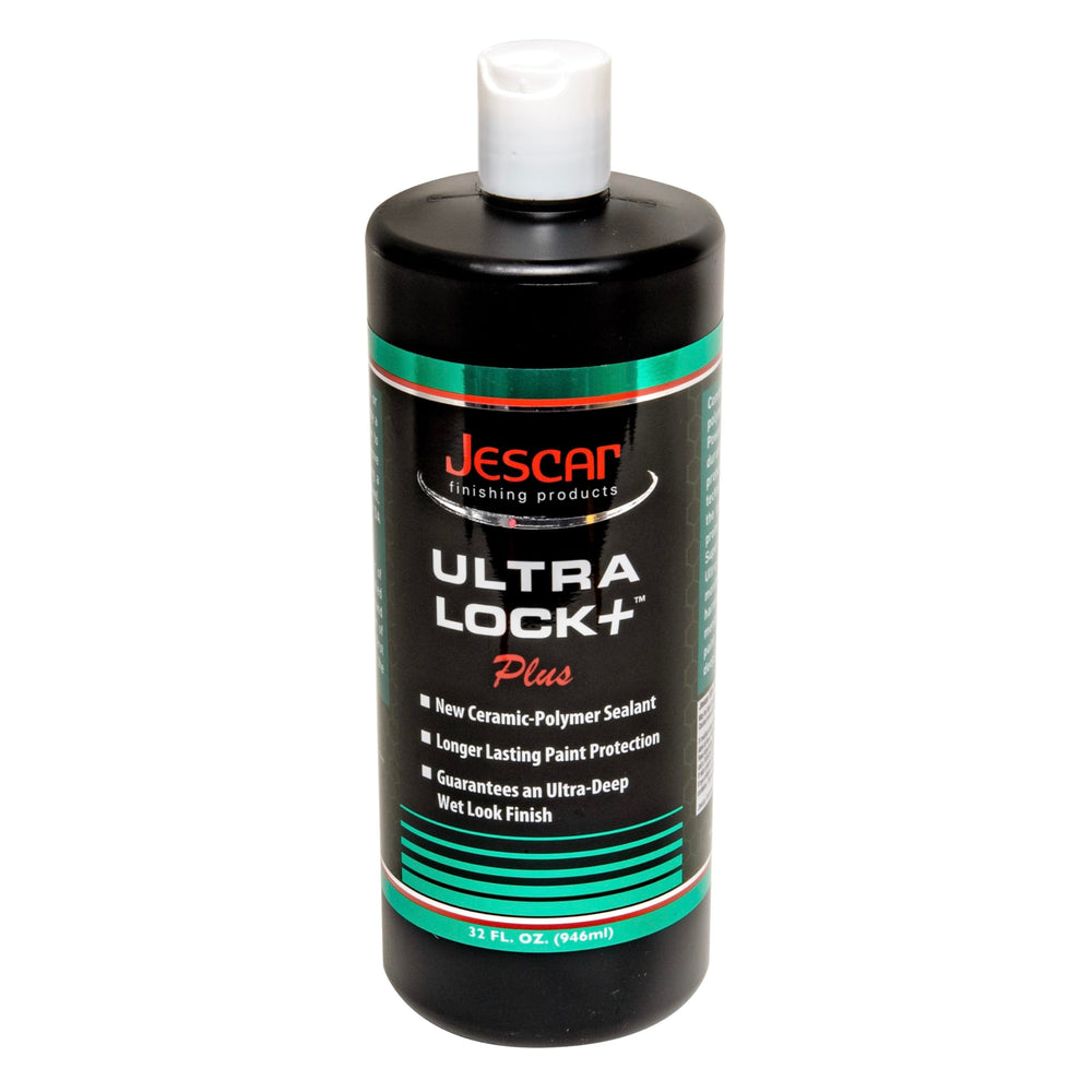 Jescar Ultra Lock+ 32oz bottle with cloth, easy protective coating application.