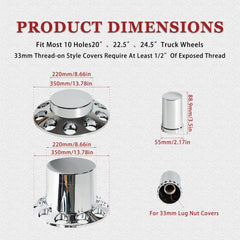 JESONN 33mm chrome ABS rear axle covers guard against debris and corrosion.