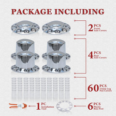 JESONN 33mm chrome rear axle cover with corrosion-resistant ABS