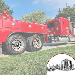 JESONN thread-on 33mm lug nut coverage for universal semi truck fit.