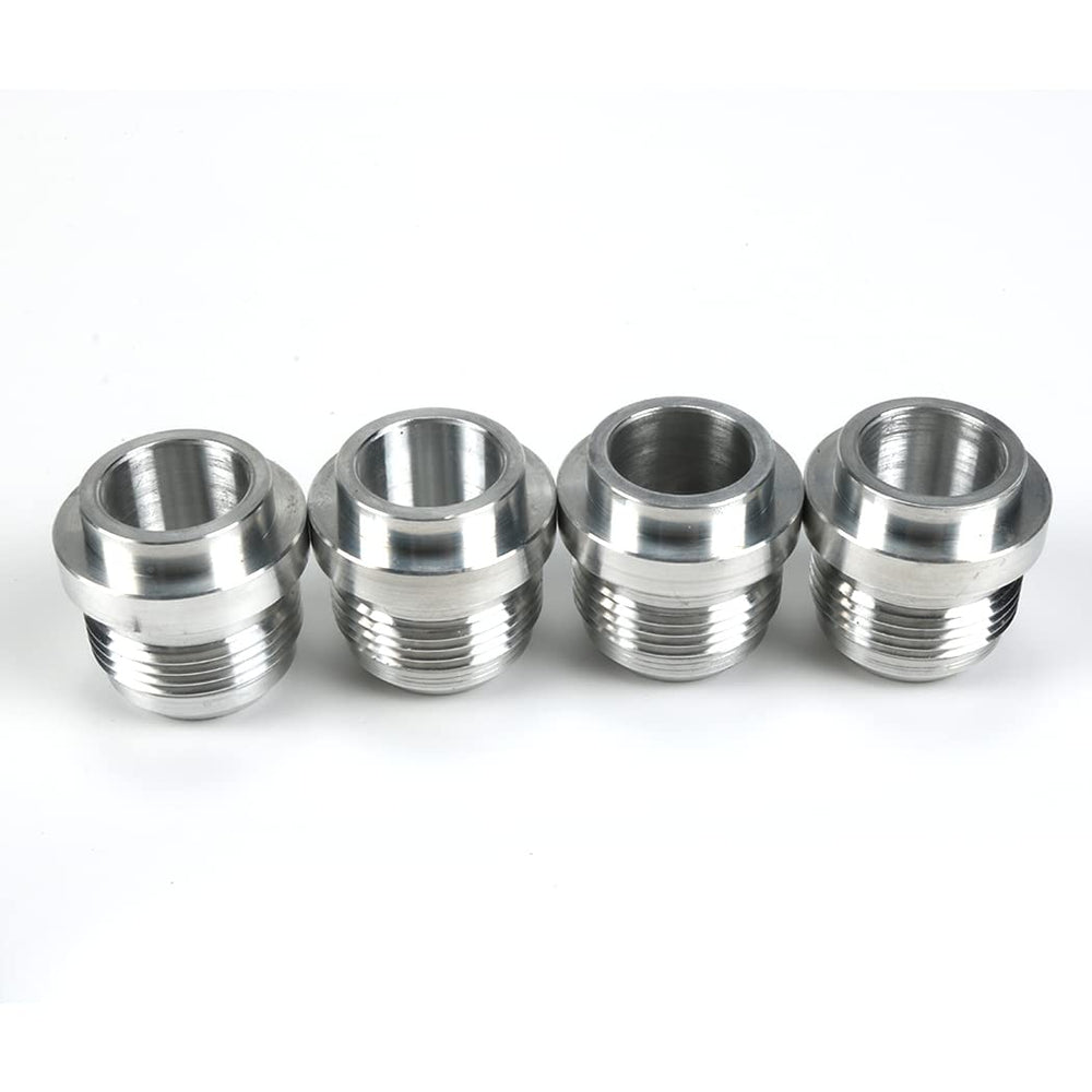 Jetuplusllc An16 billet weld-on bung front view for precise alignment.