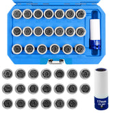 JEUCLEL 21pcs wheel lock kit organized for fast anti-theft nut removal