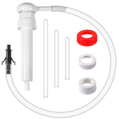 Jewheg fluid pump with 38mm adapter enables clean transfers from large bottles.