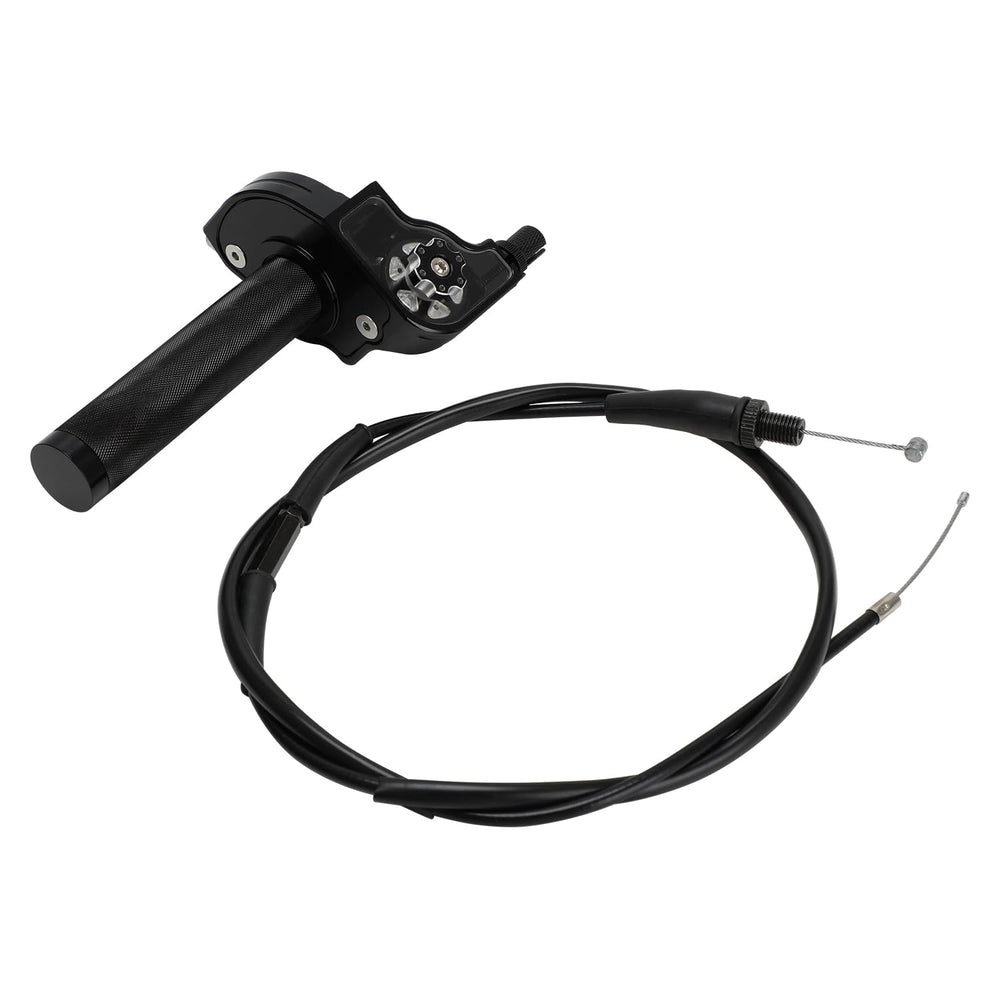 Adjustable clamps on the JFG RACING throttle for custom mounting on handlebars.