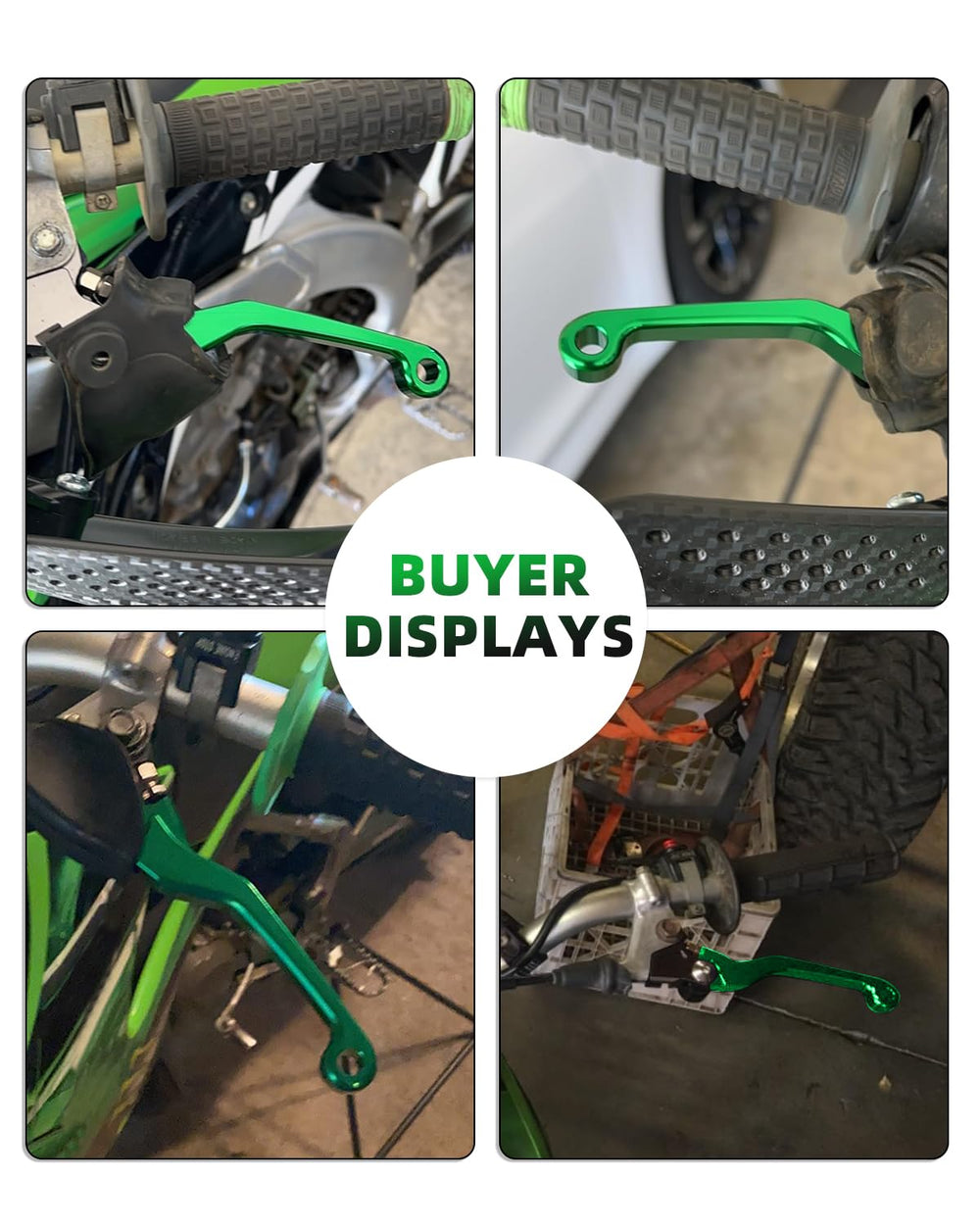 JFG RACING foldable lever folded position demonstrates space-saving, crash-tolerant profile.