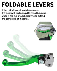 JFG RACING lever installed on KX-series illustrates direct replacement ease.