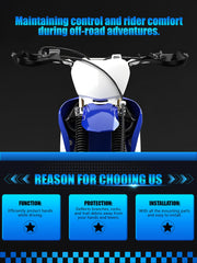 JFG RACING dirt bike handguards shield close-up showing rugged protection