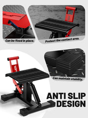 JFG RACING adjustable height stand 27-36 cm for versatile dirt bike work.