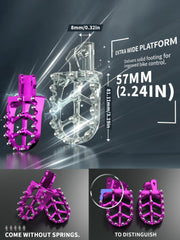 JFG Racing dirt bike pegs wide platform design for confident foot control.