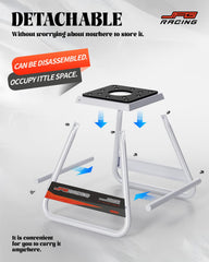 JFG Racing dirt bike stand detached for easy storage and portability