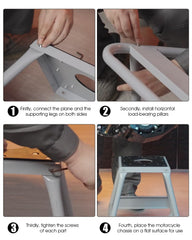 JFG Racing dirt bike stand top view emphasis on anti-slip pad