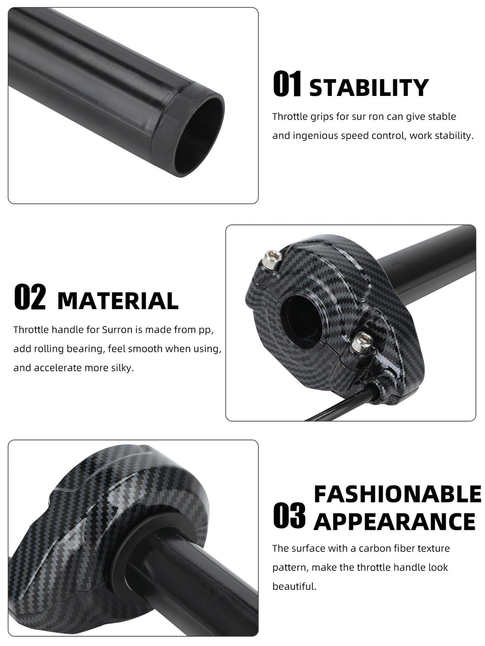 JFG RACING dirt bike throttle grips provide stable control on tough terrain.