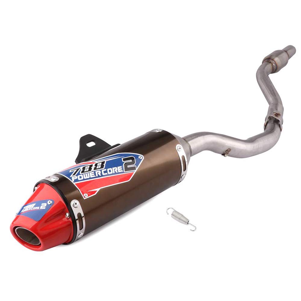 JFG RACING exhaust system mounted on bike shows clean lines.