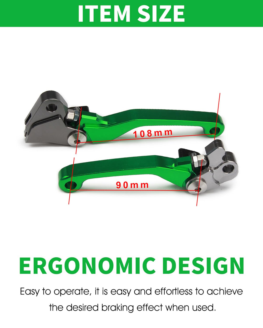 JFG RACING foldable outward lever design reduces crash damage.