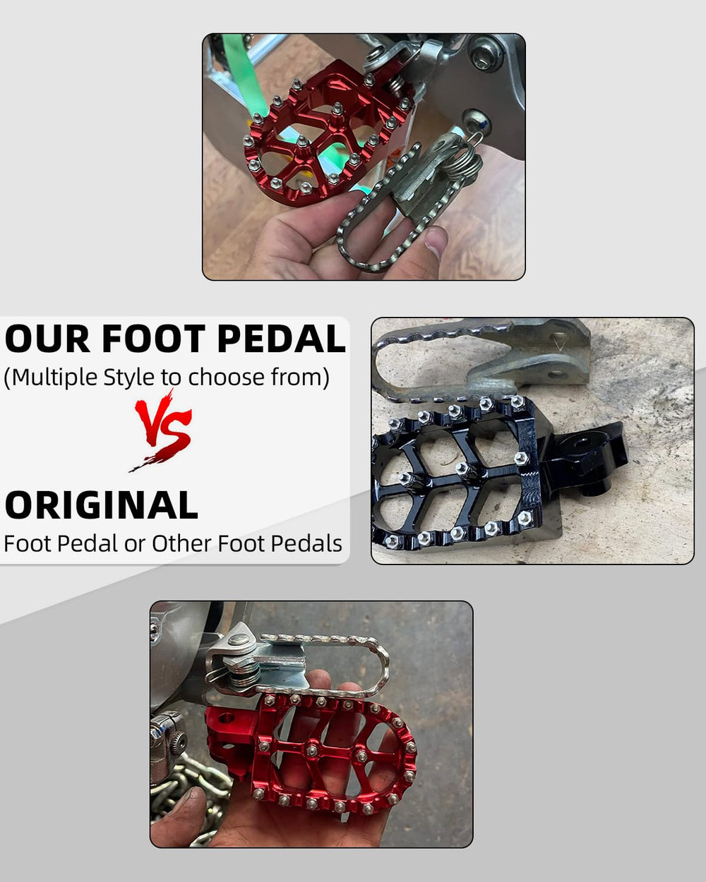 JFG Racing foot pegs top view highlighting CNC precision and aluminum finish